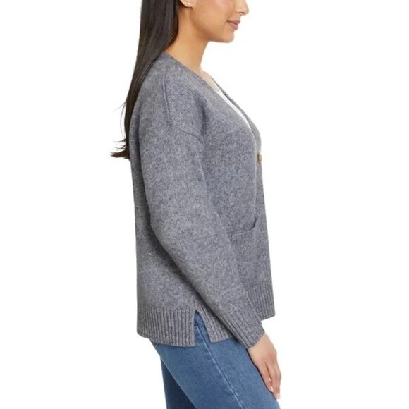 Ella Moss M Button Front Knit Cardigan Long Sleeve Patch Pockets Grannycore Top - Picture 7 of 8